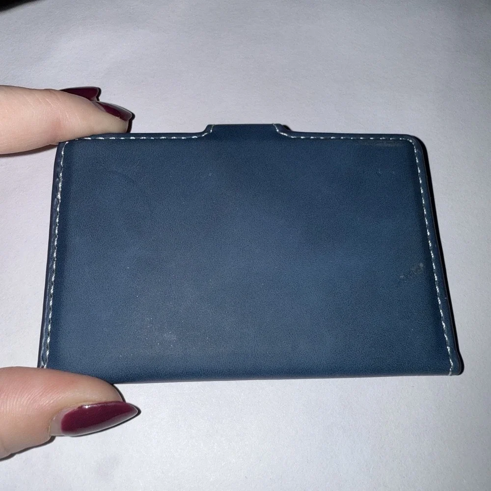 BLBM Bifold Snap Wallet Slim Card Case Blue Unisex